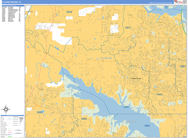 Flower Mound, TX Zip Code Map